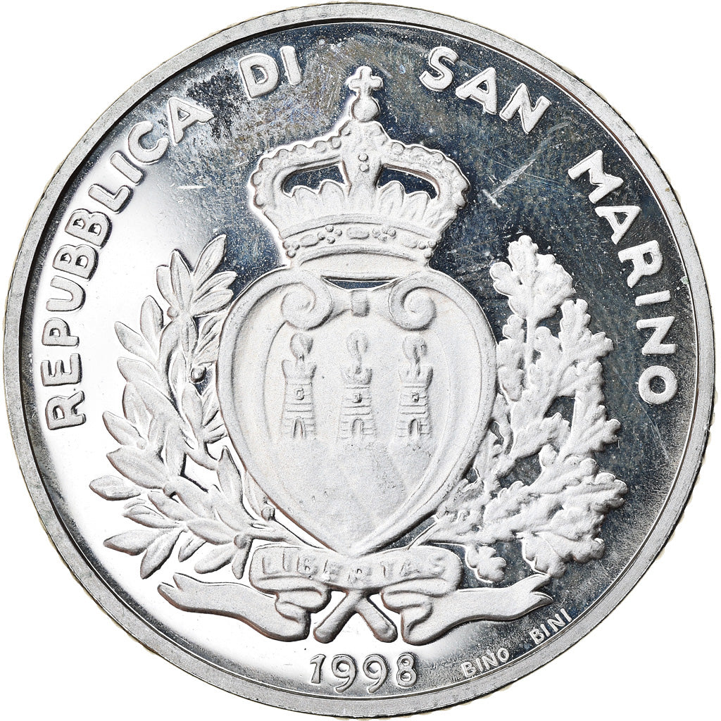 Coin, San Marino, 10000 Lire, 1998, Rome, MS(63), Silver, KM:387