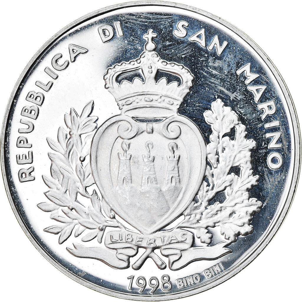 Coin, San Marino, 5000 Lire, 1998, Rome, MS(63), Silver, KM:386