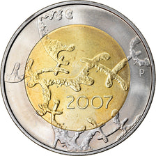 Finland, 5 Euro, 2007, MS(63), Bi-Metallic, KM:146