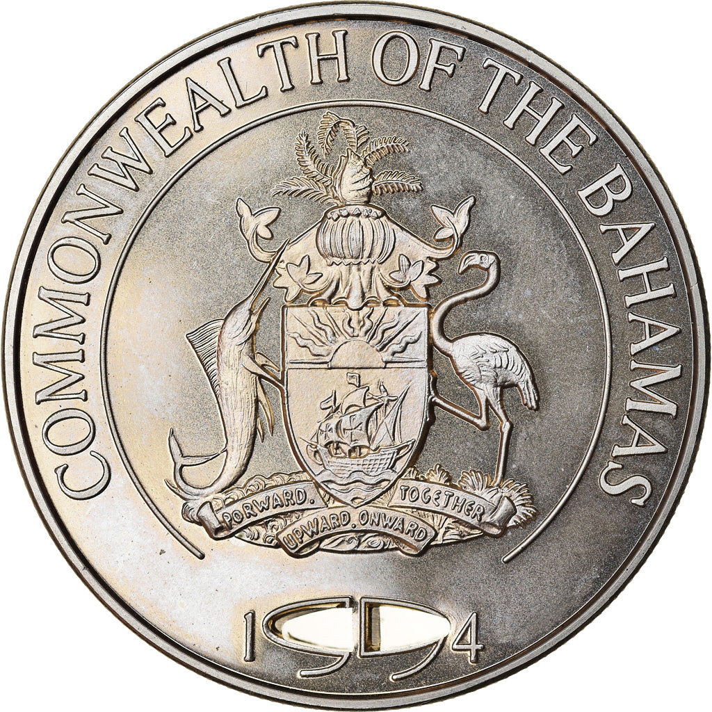 Coin, Bahamas, Elizabeth II, Dollar, 1994, Franklin Mint, MS(63), Copper-nickel