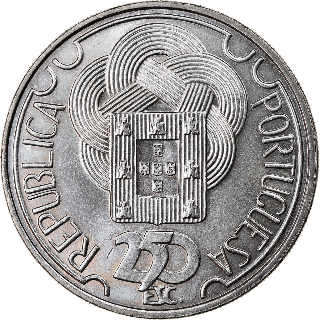 Moneta, Portugal, 250 Escudos, 1988, AU(55-58), Miedź-Nikiel, KM:643