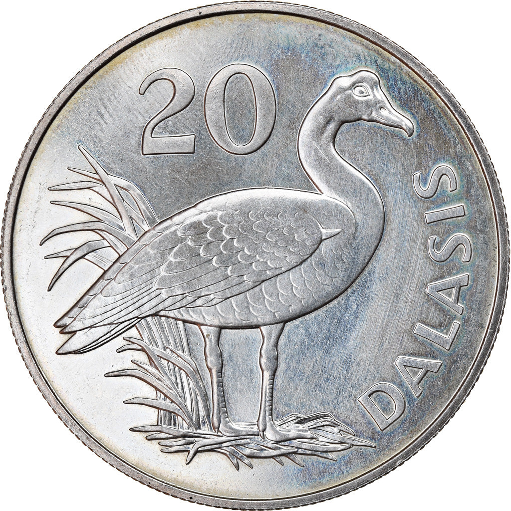 Coin, GAMBIA, THE, 20 Dalasis, 1977, AU(55-58), Silver, KM:17