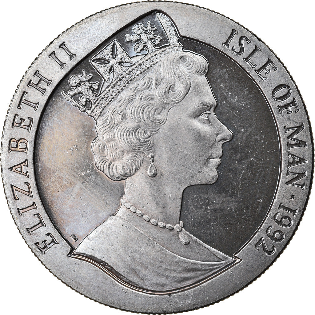 Coin, Isle of Man, Elizabeth II, Crown, 1992, Pobjoy Mint, Proof, AU(55-58)