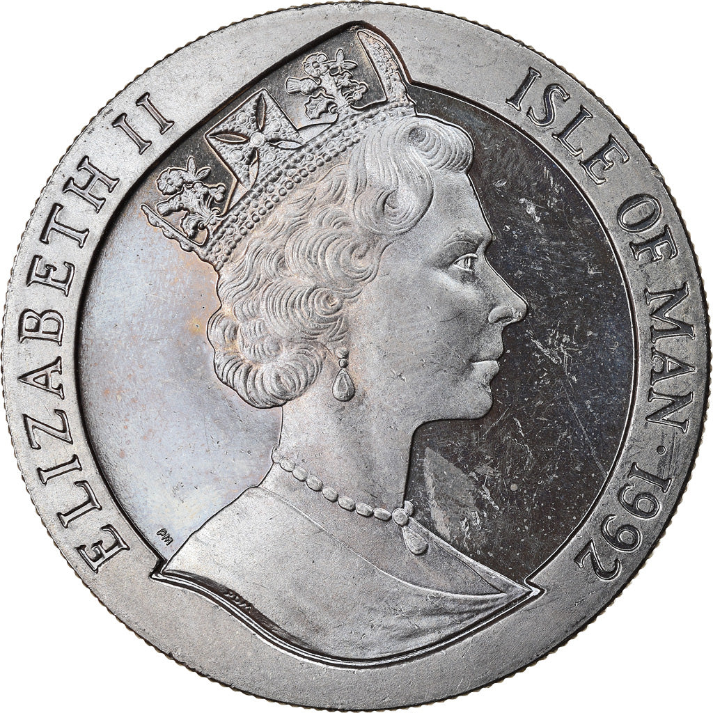Coin, Isle of Man, Elizabeth II, Crown, 1992, Pobjoy Mint, AU(55-58)