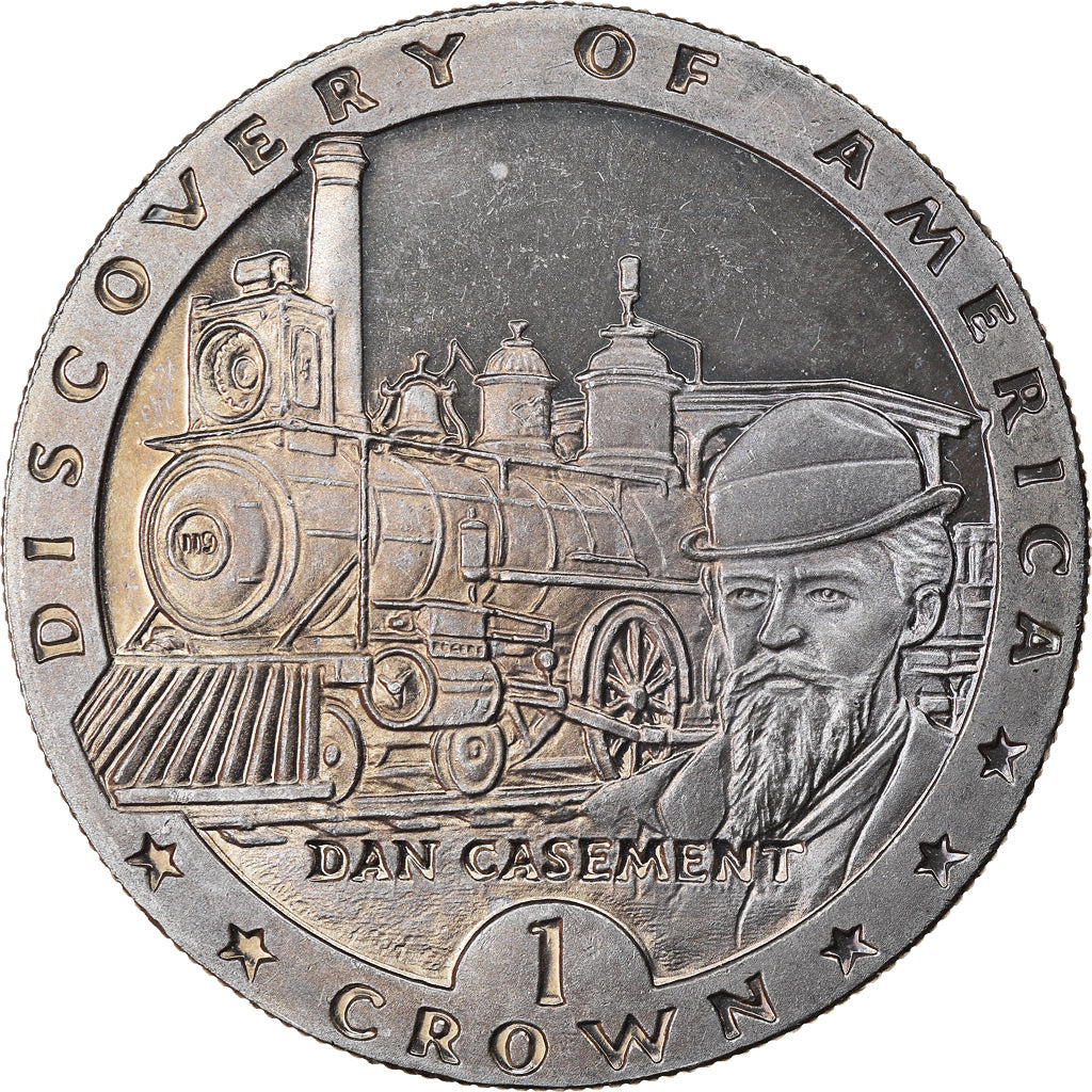 Coin, Isle of Man, Elizabeth II, Crown, 1992, Pobjoy Mint, AU(55-58)