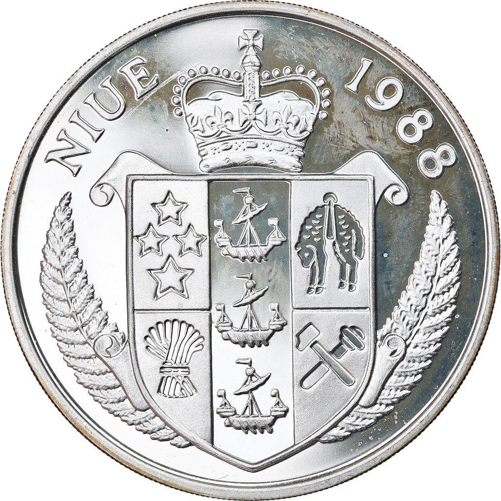 Münze, Niue, Elizabeth II, 50 Dollars, 1988, Proof, UNZ, Silber, KM:18