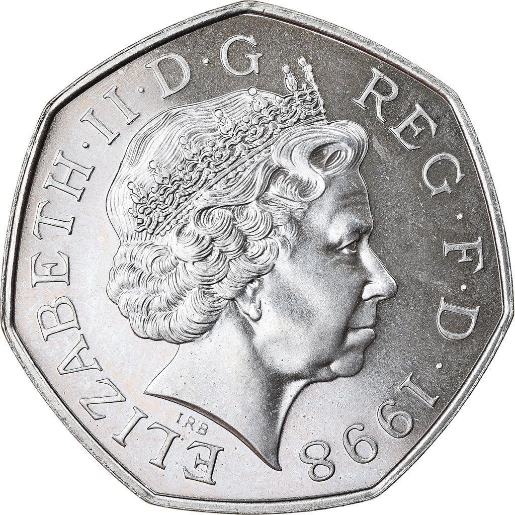 Moneta, Gran Bretagna, Elizabeth II, 50 Pence, 1998, SPL, Rame-nichel, KM:991