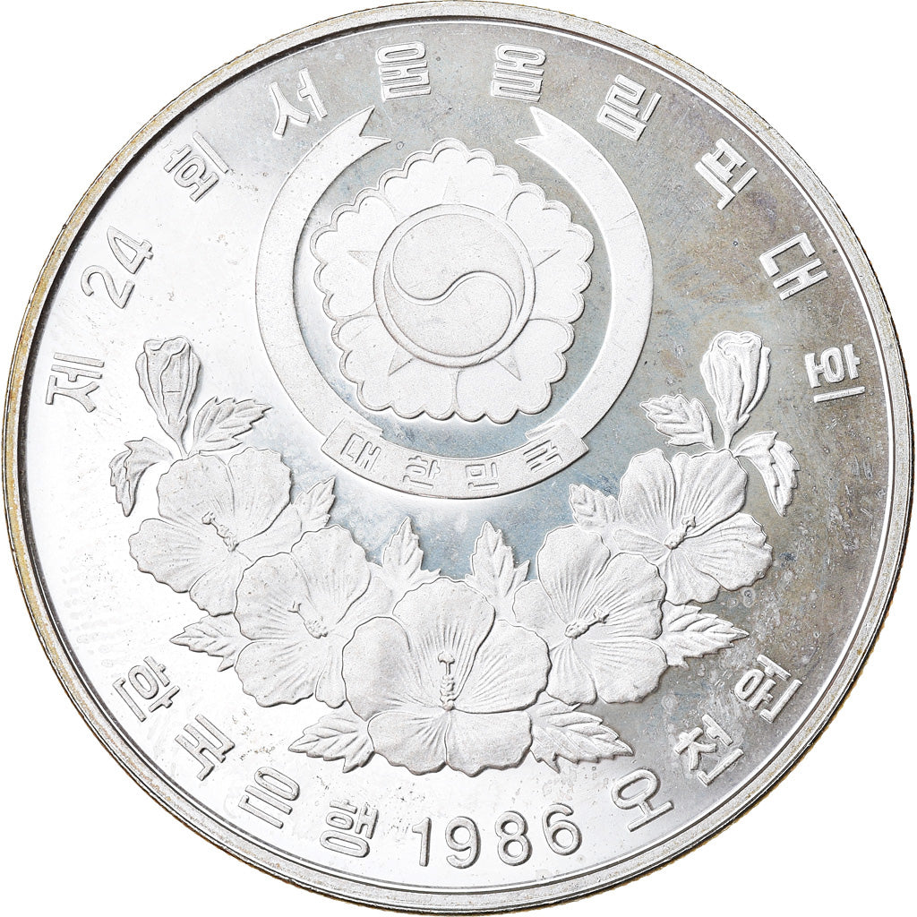Coin, KOREA-SOUTH, 5000 Won, 1986, Proof, AU(55-58), Silver, KM:55