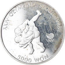 Moneta, KOREA-POŁUDNIOWA, 5000 Won, 1988, Proof, AU(55-58), Srebro, KM:70