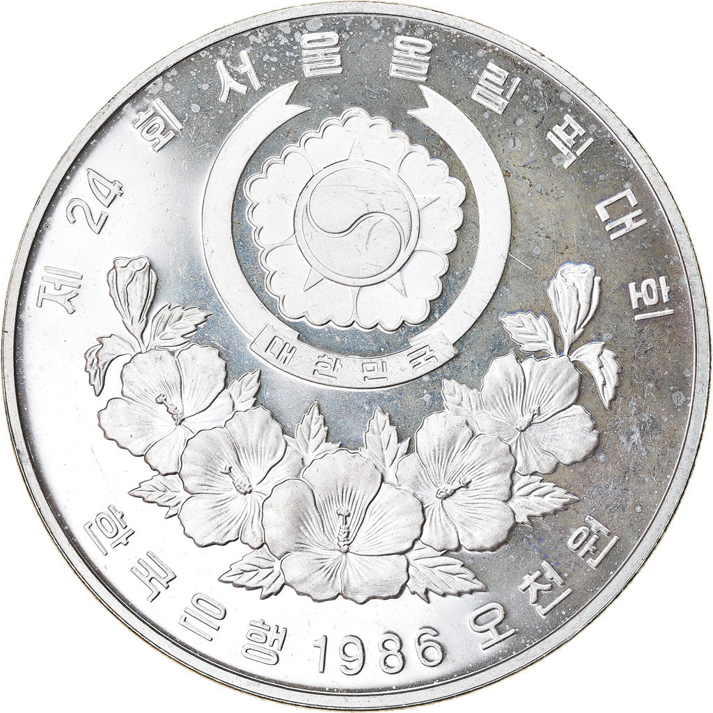 Coin, KOREA-SOUTH, 5000 Won, 1986, Proof, EF(40-45), Silver, KM:54