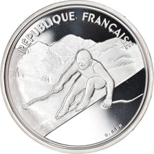 Coin, France, Alpine skiing, 100 Francs, 1989, BE, MS(65-70), Silver, KM:971