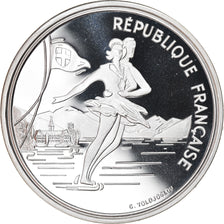 Moeda, França, patinage artistique, 100 Francs, 1989, BE, MS(65-70), Prata