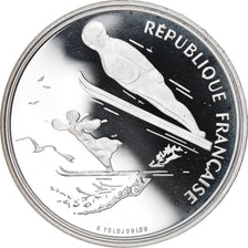 Münze, Frankreich, Saut à ski, 100 Francs, 1991, BE, STGL, Silber, KM:995