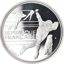 Monnaie, France, Patinage de vitesse, 100 Francs, 1990, BE, FDC, Argent