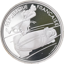 Moneta, Francia, Bobsleigh, 100 Francs, 1990, BE, FDC, Argento, KM:981