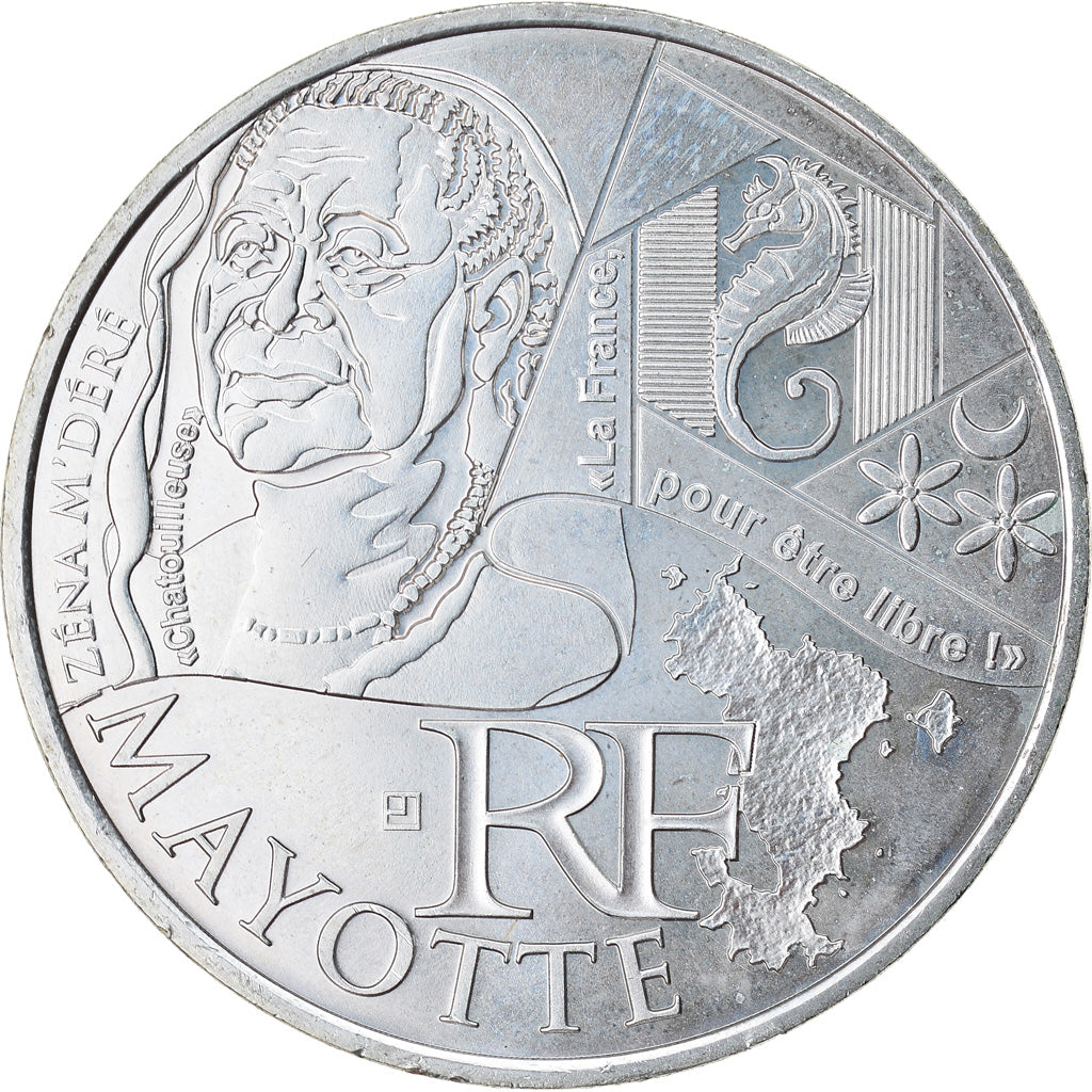 Coin, France, 10 Euro, Mayotte, 2012, MS(63), Silver, KM:1862