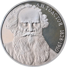 Coin, Russia, Léon Tolstoï, Rouble, 1988, Saint-Petersburg, Proof, MS(65-70)