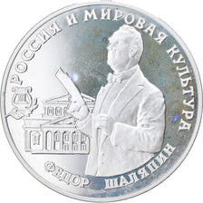 Münze, Russland, Feodor Chaliapin, 3 Roubles, 1993, Saint-Petersburg, Proof