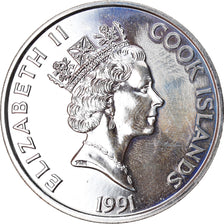 Coin, Cook Islands, Elizabeth II, 5 Dollars, 1991, Franklin Mint, AU(55-58)