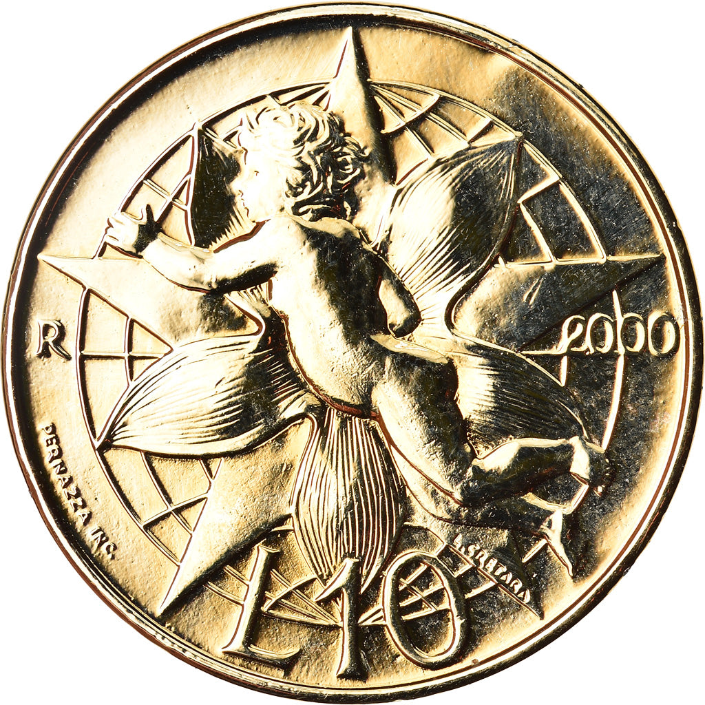 Coin, San Marino, 10 Lire, 2000, Rome, MS(63), Aluminum, KM:399