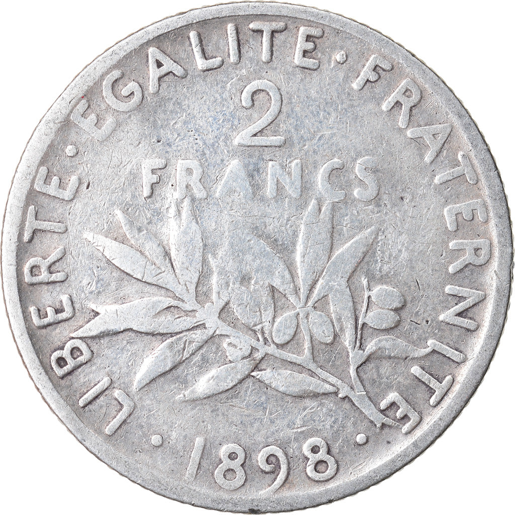 Coin, France, Semeuse, 2 Francs, 1898, Paris, VF(20-25), Silver, KM:845.1