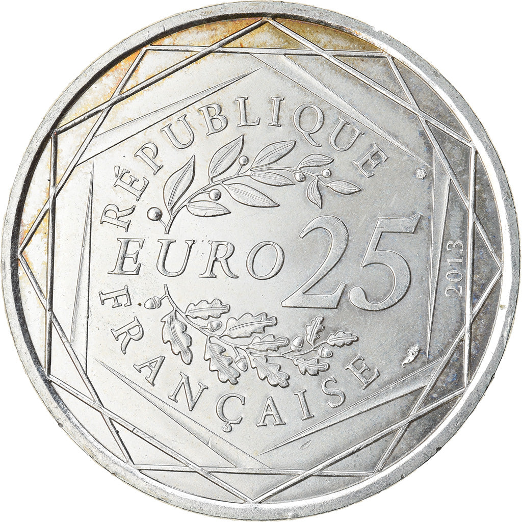 France, 25 Euro, Laicité, 2013, AU(55-58), Silver