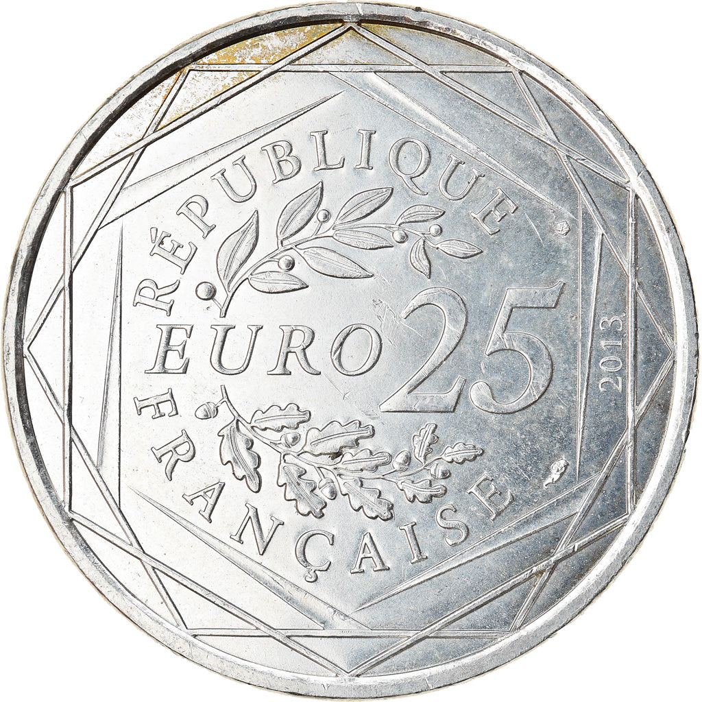 France, 25 Euro, Justice, 2013, AU(55-58), Silver