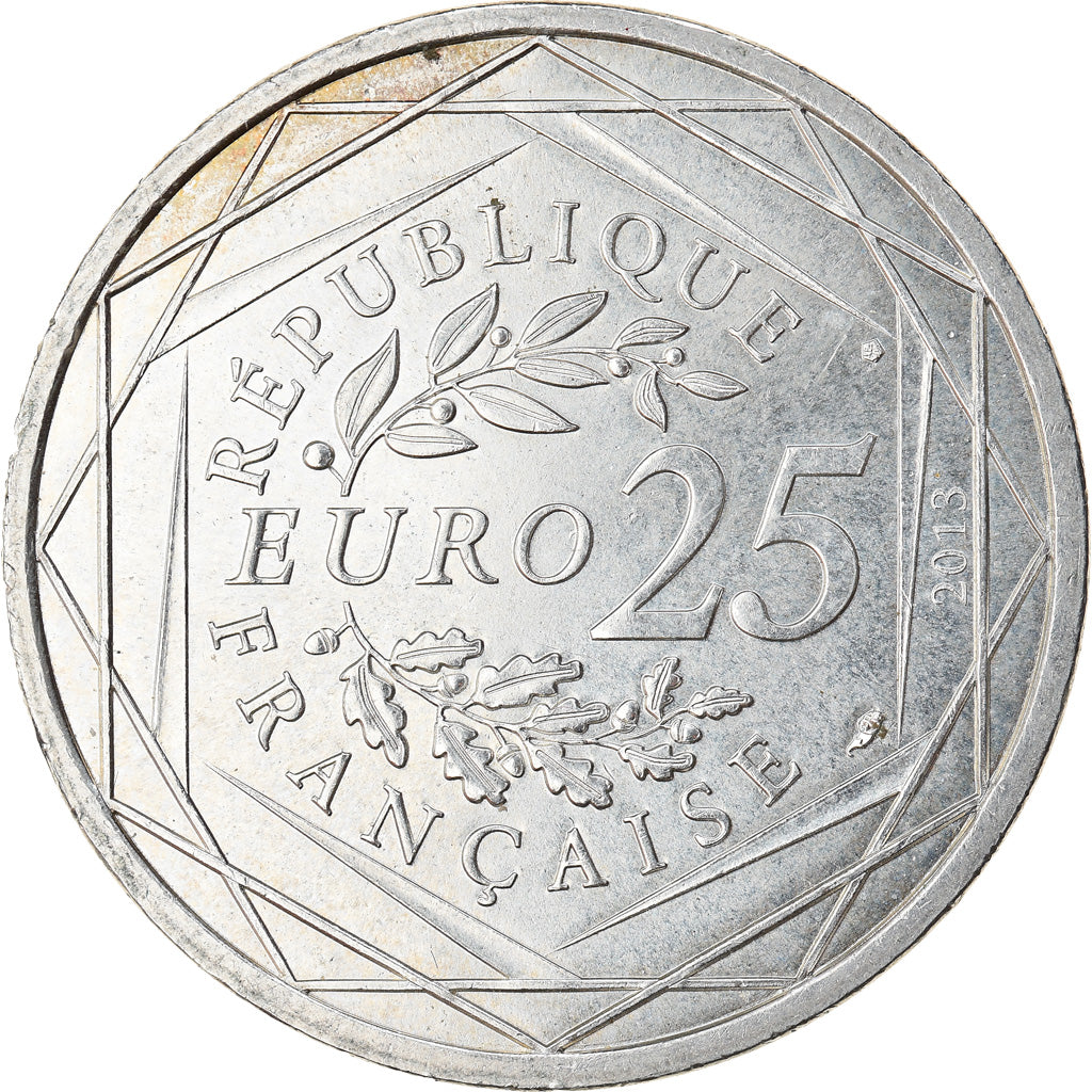 France, 25 Euro, Respect, 2013, AU(55-58), Silver