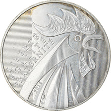 France, 10 Euro, Coq, 2014, AU(55-58), Silver