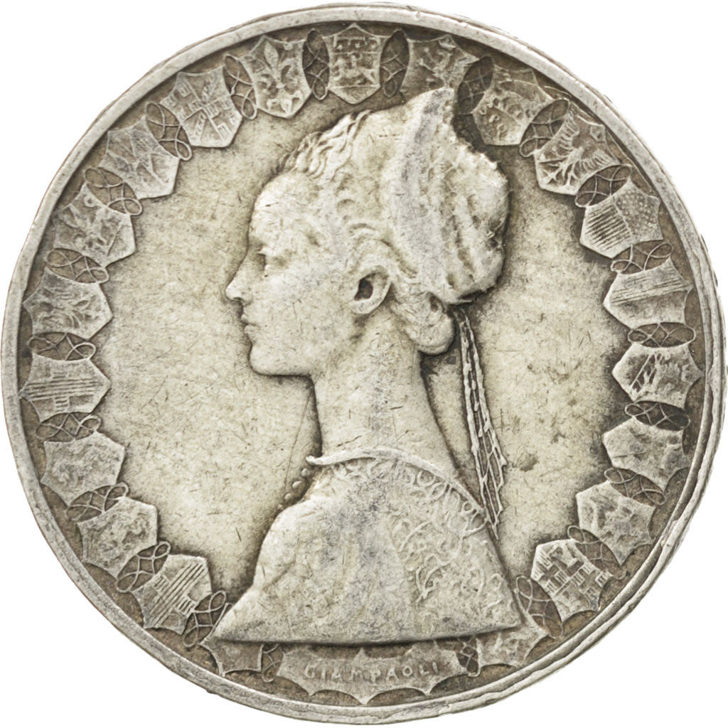 ITALY, 500 Lire, 1961, Rome, KM #98, EF(40-45), Silver, 29.3, 10.92