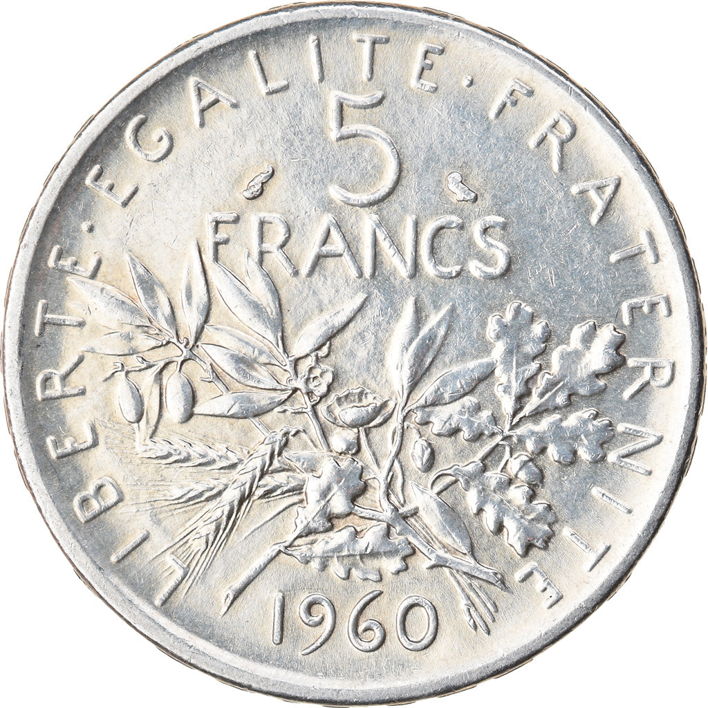 Coin, France, Semeuse, 5 Francs, 1960, Paris, AU(55-58), Silver, KM:926