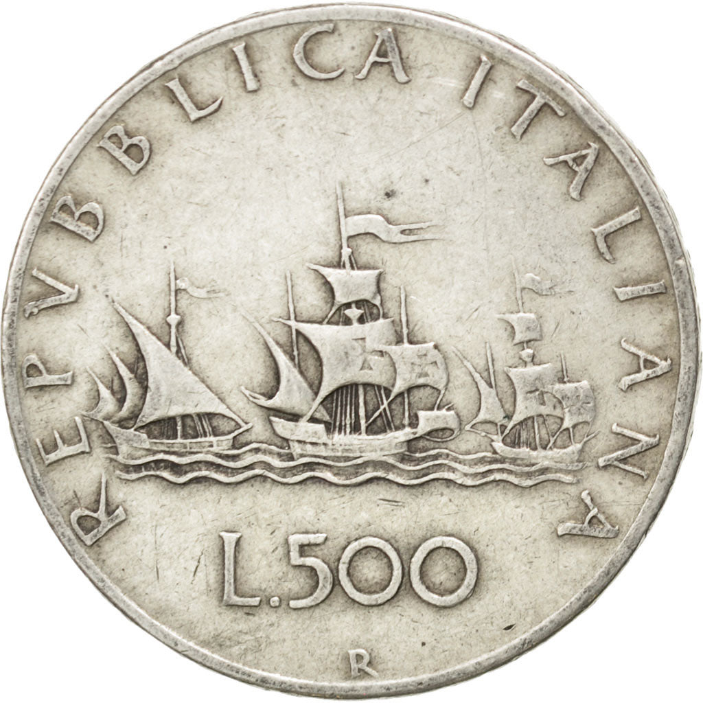 ITALY, 500 Lire, 1961, Rome, KM #98, EF(40-45), Silver, 29.3, 10.93