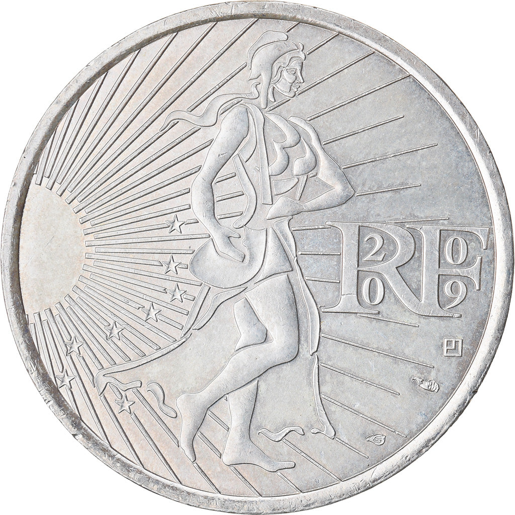 France, 10 Euro, 2009, AU(55-58), Silver, Gadoury:EU337, KM:1580