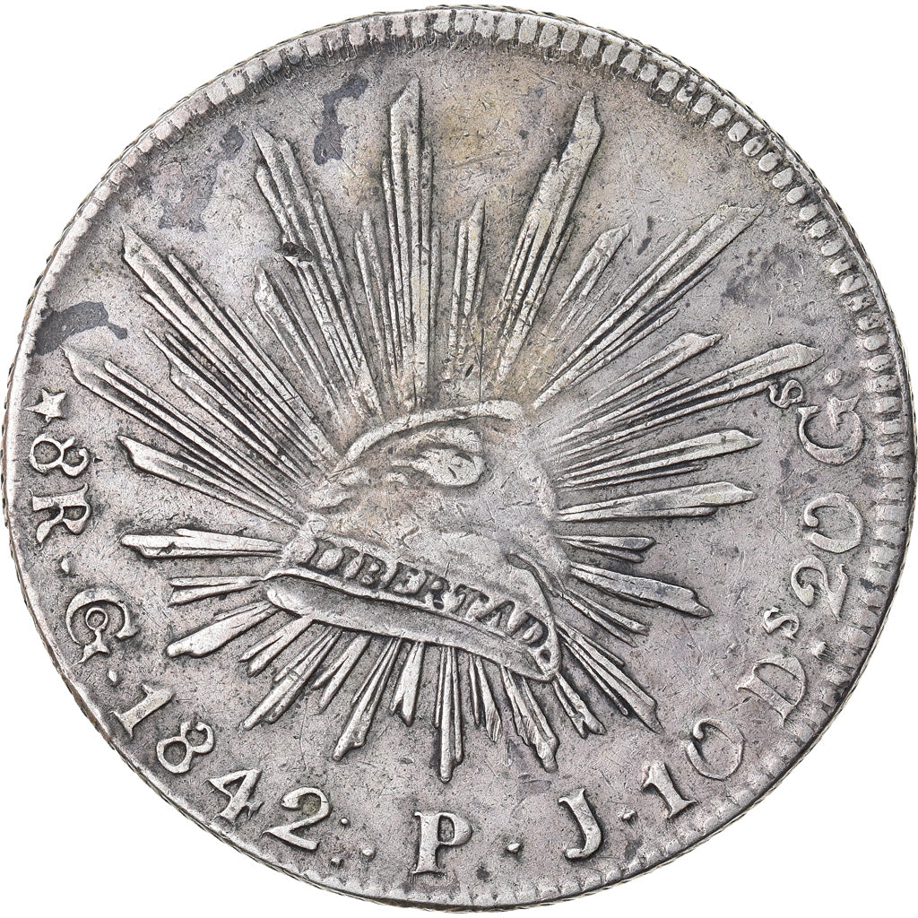 Coin, Mexico, 8 Reales, 1842, San Luis Potosi, VF(30-35), Silver, KM:377.12