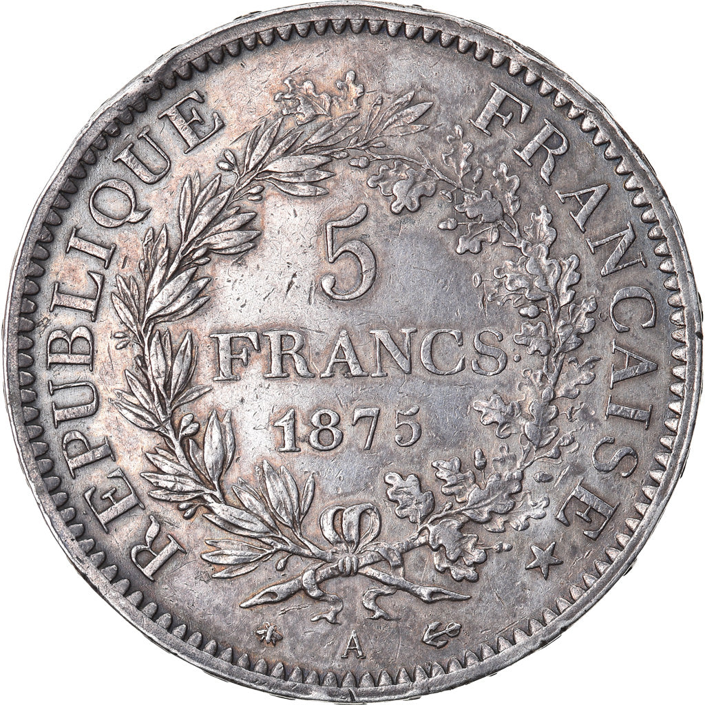 Coin, France, Hercule, 5 Francs, 1875, Paris, VF(30-35), Silver, KM:820.1