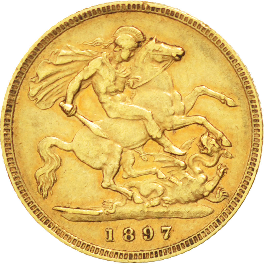 Grande-Bretagne, Victoria, 1/2 Souverain Or 1897, KM 784