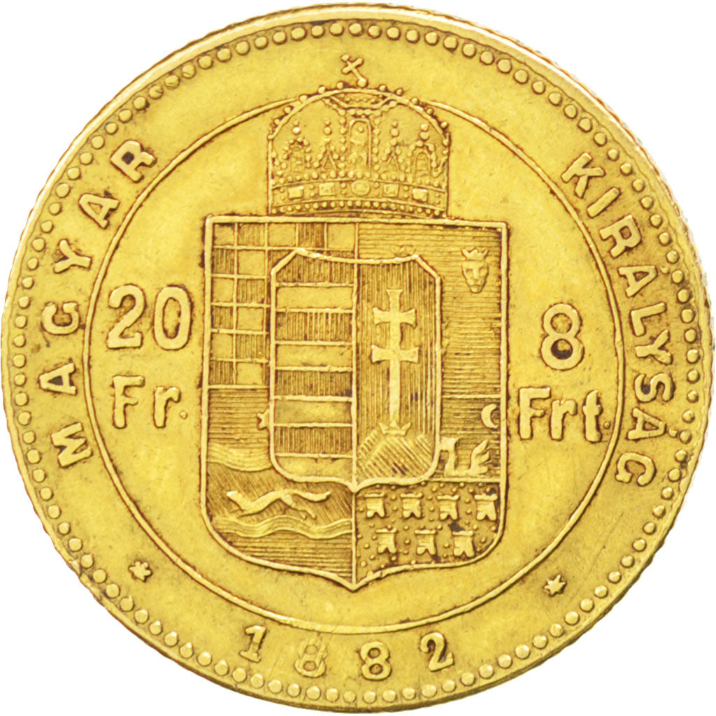 Moneta, Ungheria, Franz Joseph I, 8 Forint 20 Francs, 1882, Kormoczbanya, BB