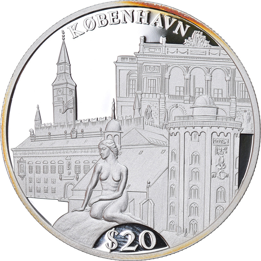 Moneta, Liberia, Copenhague, 20 Dollars, 2000, Proof, FDC, Argento