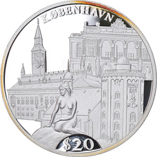 Moneta, Liberia, Copenhague, 20 Dollars, 2000, Proof, FDC, Argento