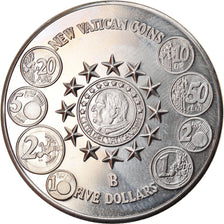 Coin, Liberia, New Vatican coins, 5 Dollars, 2004, Proof, MS(65-70), Maillechort