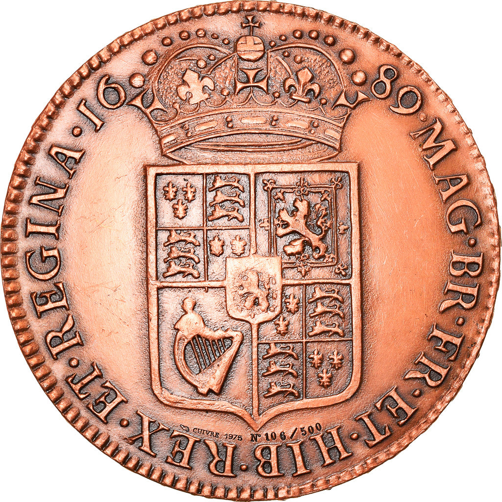 Reino Unido, Medal, Reproduction 1/2 Crown, Guillaume et Marie, História, 1975