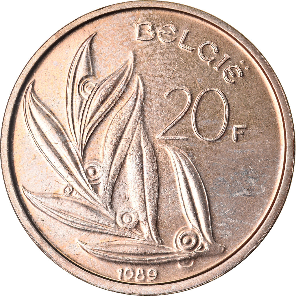 Coin, Belgium, 20 Francs, 20 Frank, 1989, MS(65-70), Nickel-Bronze, KM:160