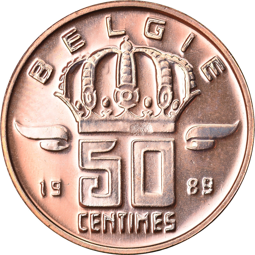 Coin, Belgium, Baudouin I, 50 Centimes, 1989, MS(65-70), Bronze, KM:149.1