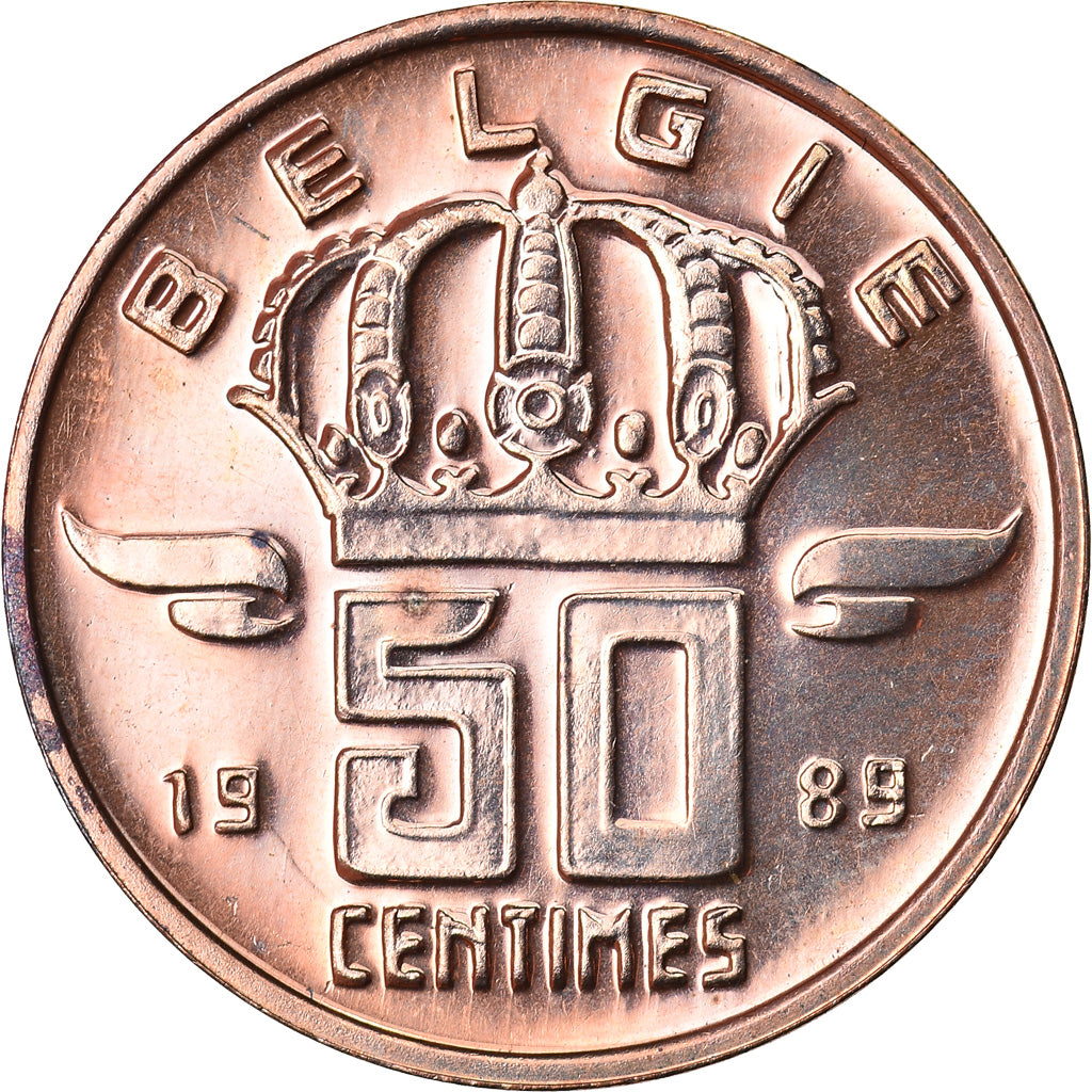 Coin, Belgium, Baudouin I, 50 Centimes, 1989, MS(64), Bronze, KM:149.1