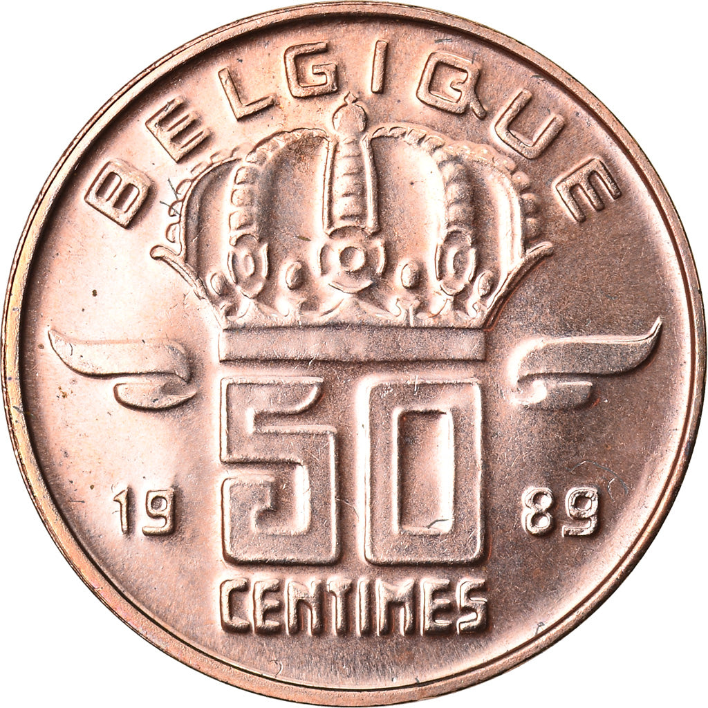 Coin, Belgium, Baudouin I, 50 Centimes, 1989, MS(65-70), Bronze, KM:148.1