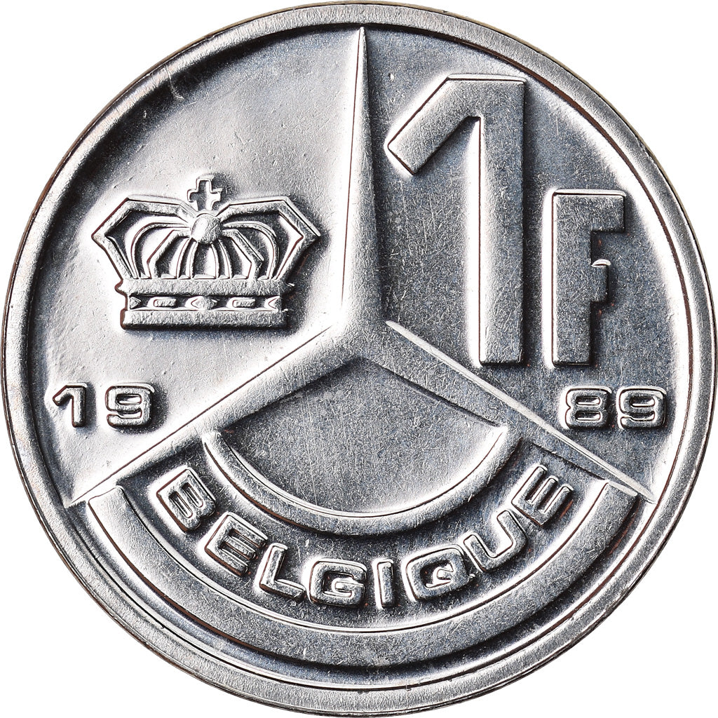 Münze, Belgien, Franc, 1989, STGL, Nickel Plated Iron, KM:170