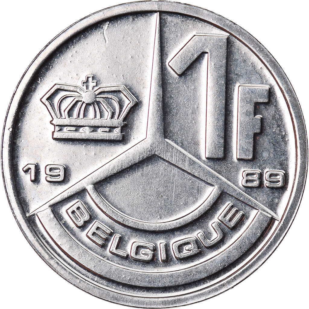 Munten, België, Franc, 1989, UNC, Nickel Plated Iron, KM:170