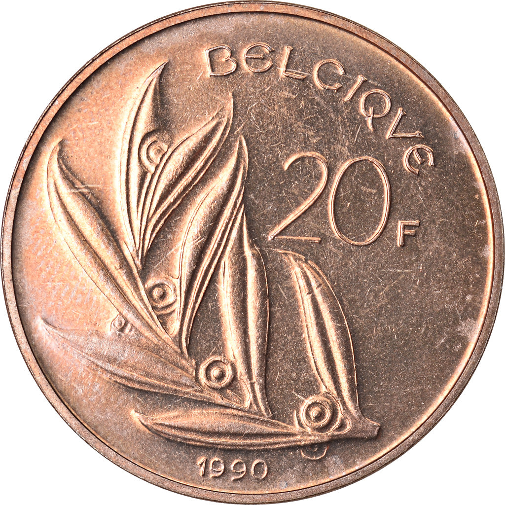 Coin, Belgium, Baudouin I, 20 Francs, 20 Frank, 1990, Brussels, Belgium