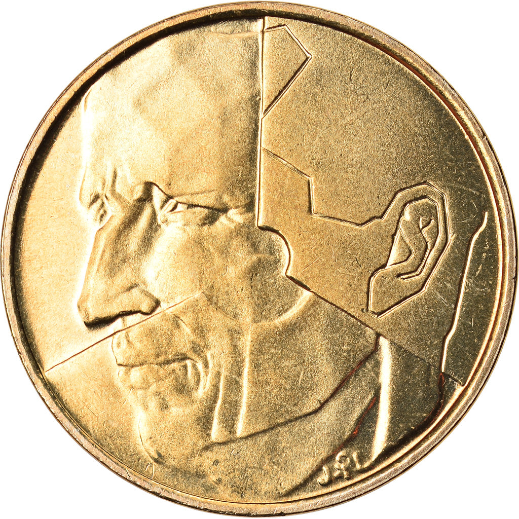 Coin, Belgium, 5 Francs, 5 Frank, 1990, MS(64), Brass Or Aluminum-Bronze, KM:163
