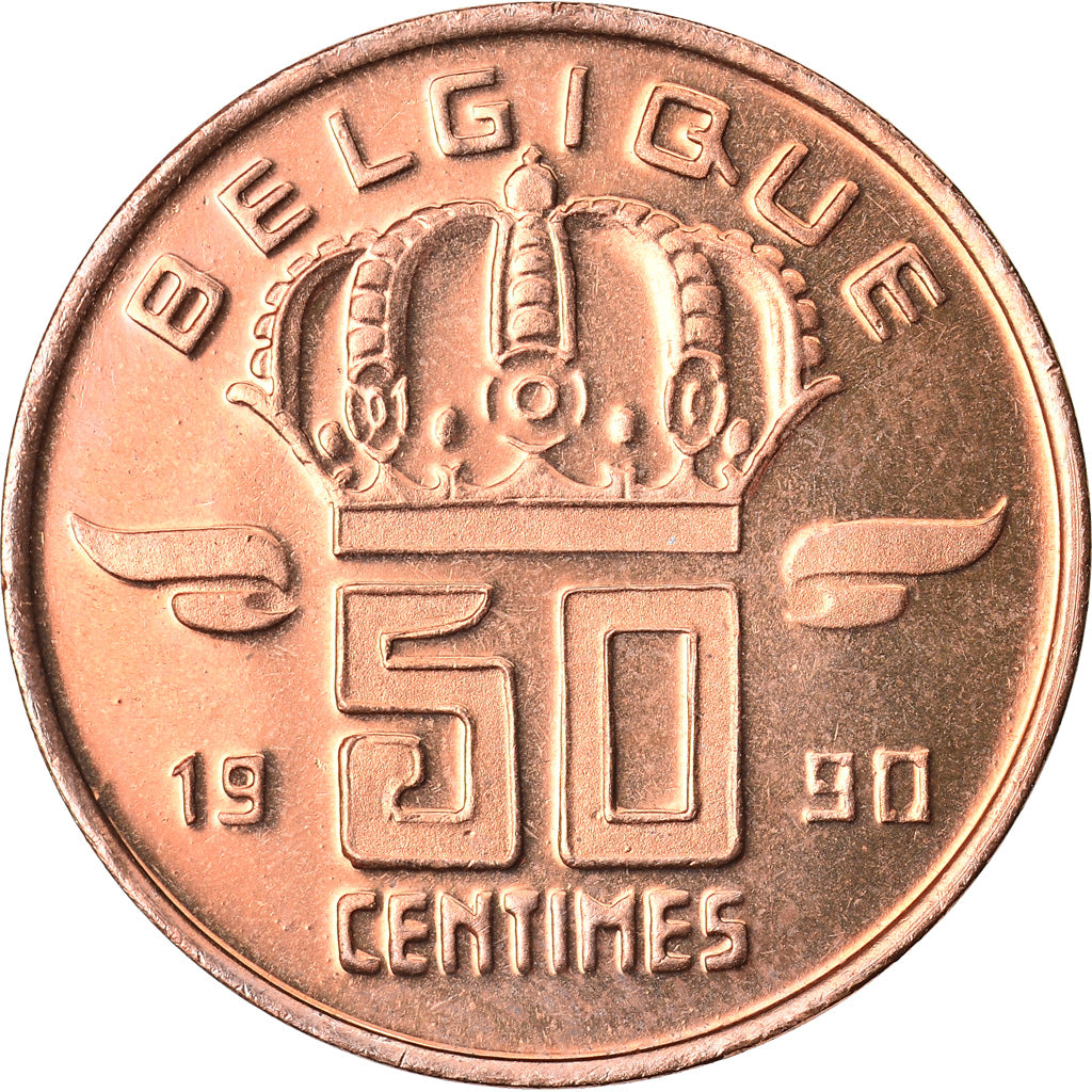 Coin, Belgium, Baudouin I, 50 Centimes, 1990, MS(65-70), Bronze, KM:148.1
